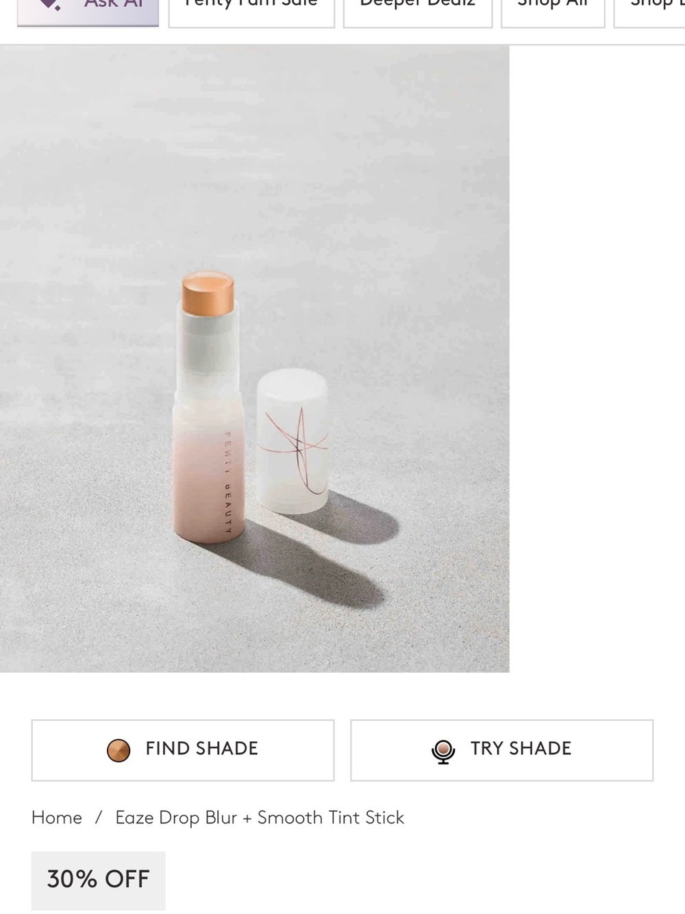 Fenty Beauty Eaze Drop Blur + Smooth Tint Stick — Peach